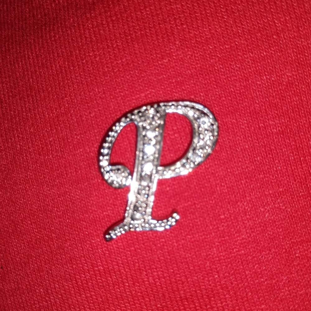 Sterling 925 Initial 'P' Pendant with Bling